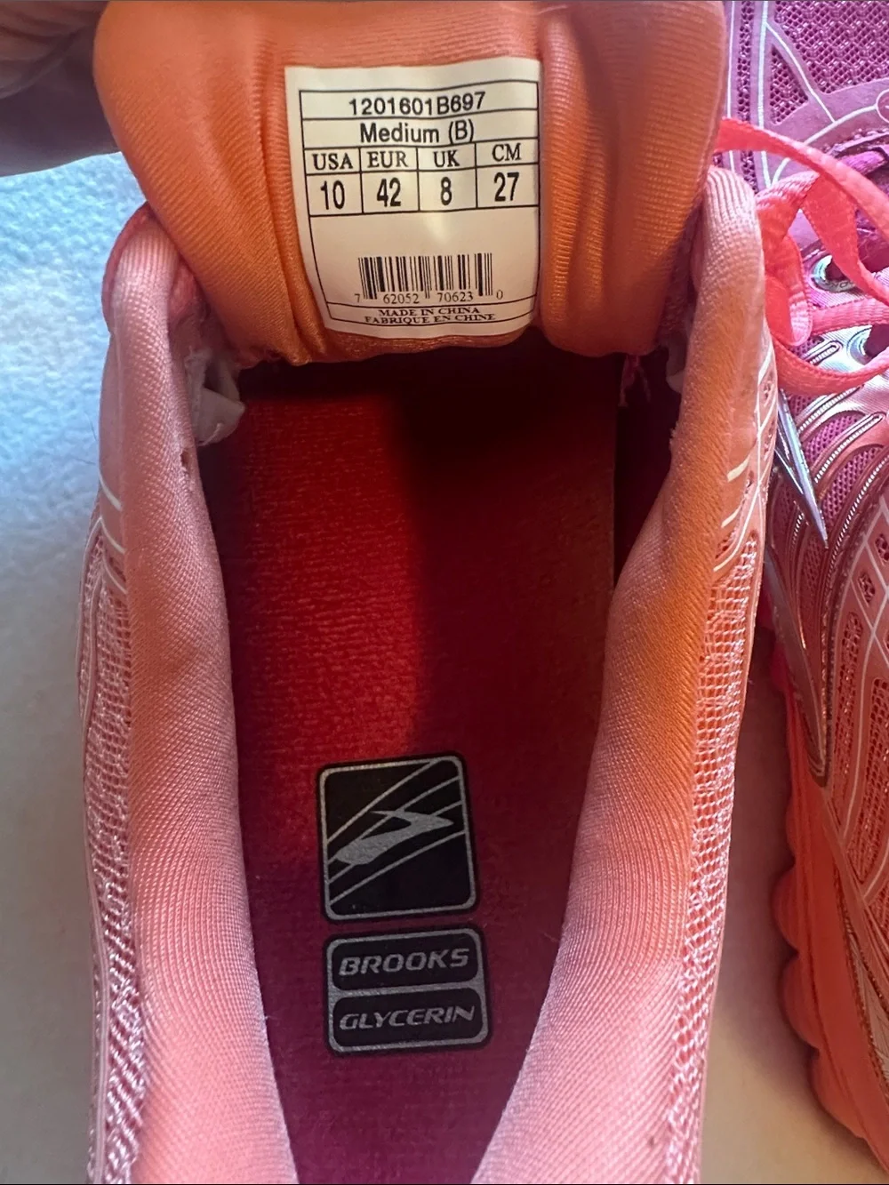 Brooks Women’s Athletic Shoes - Red and Orange Gradient